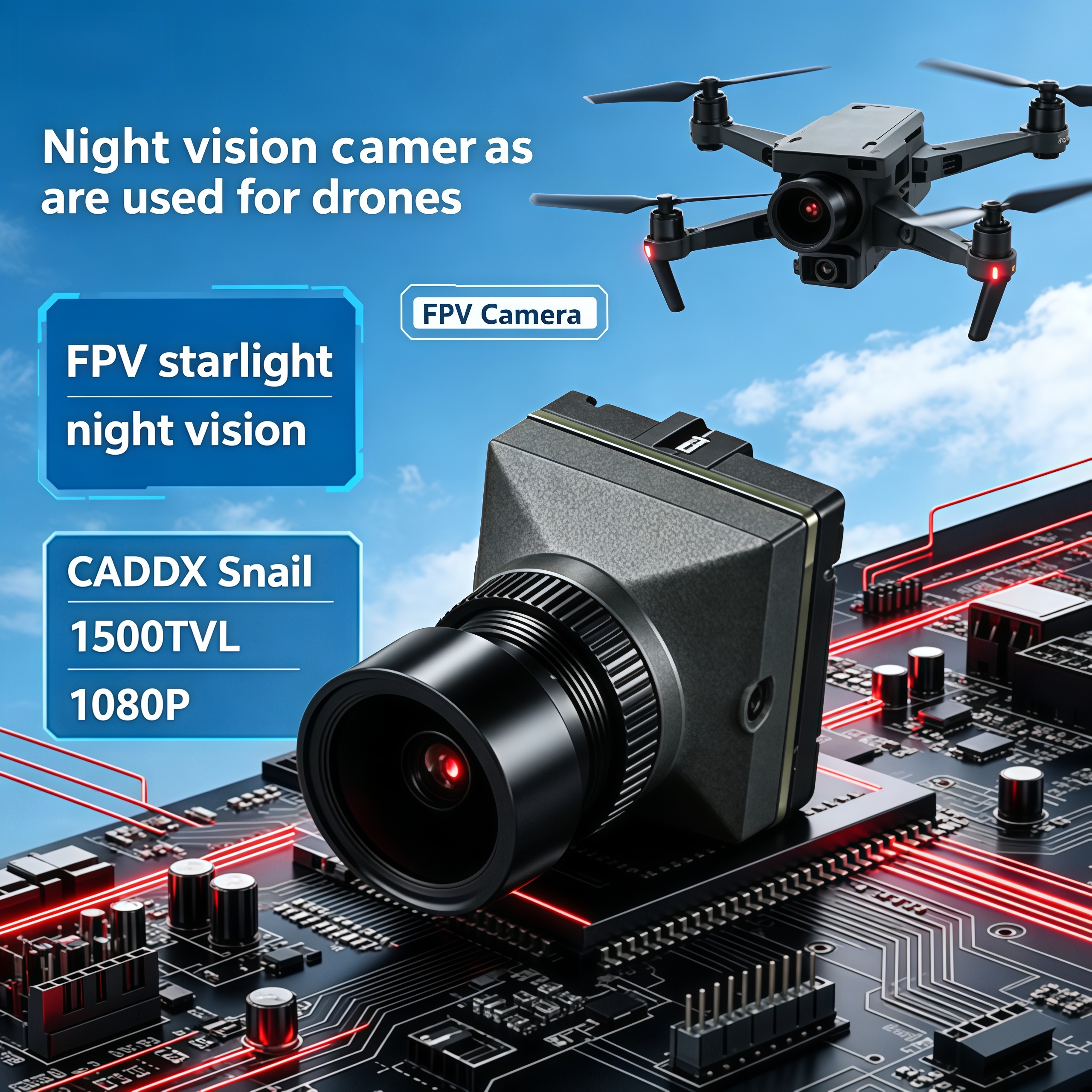 Drone Racing Transmitter - 1500TVL HD CADDX Snail FPV Camera
