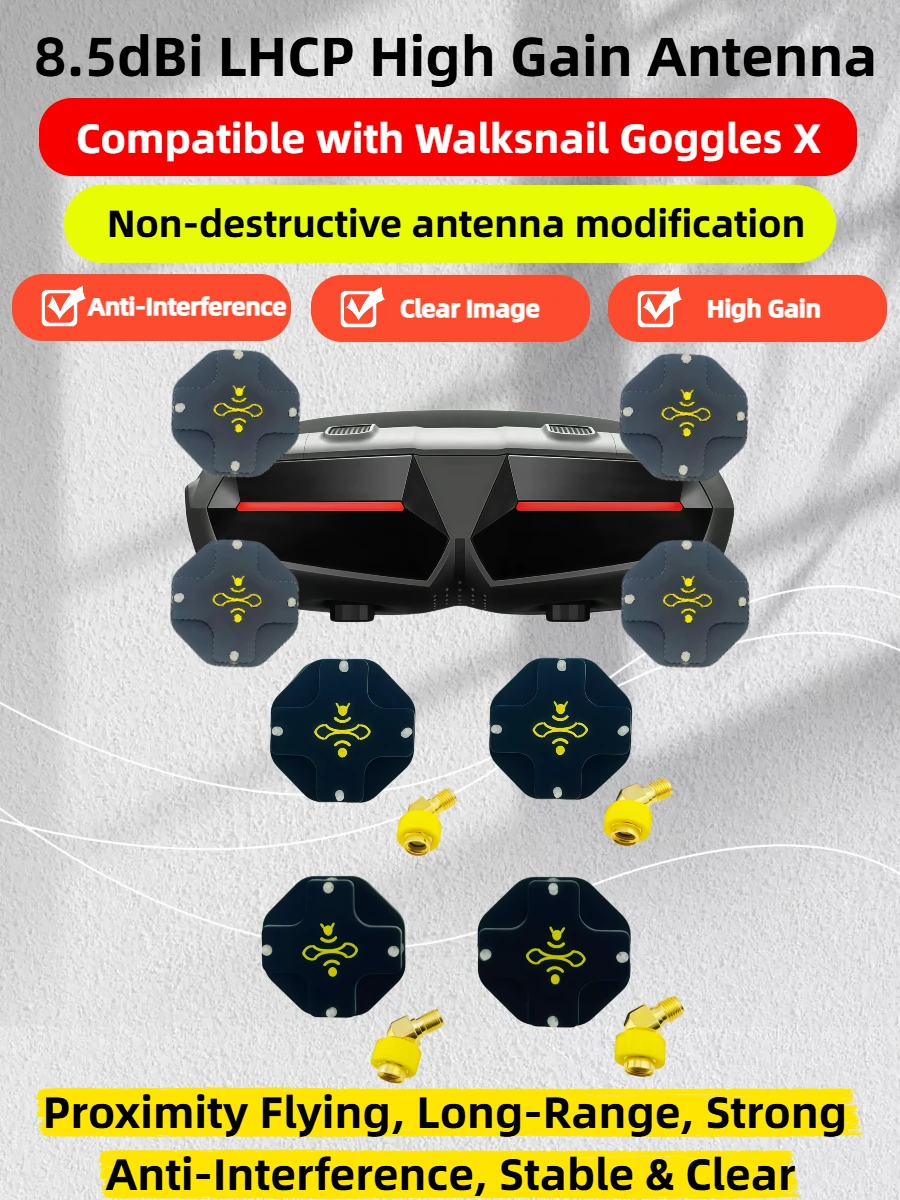 8.5dBi High Gain LHCP 5.8GHz D - огляд і ціна Drone Racing Goggles
