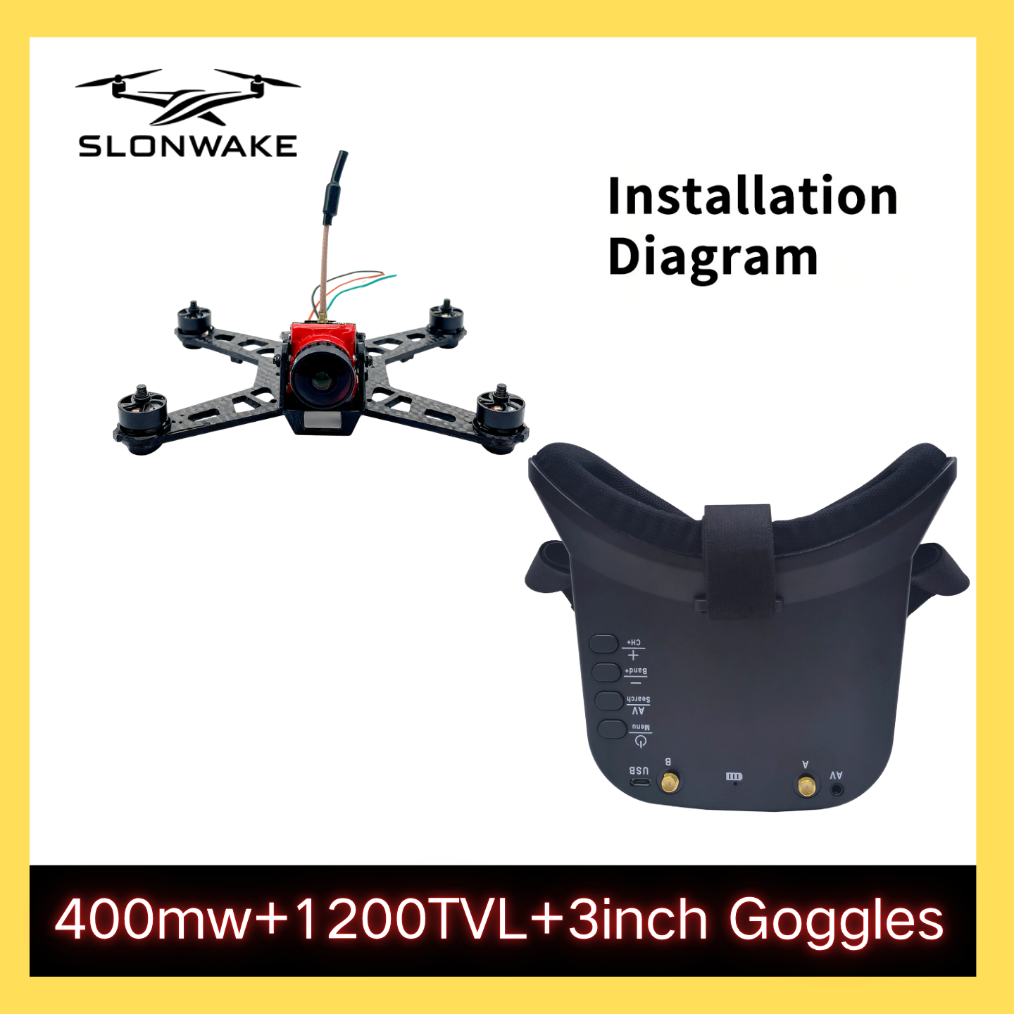 SLONWAKE 5.8G 48CH FPV 400mw V - огляд і ціна Drone Racing Transmitter